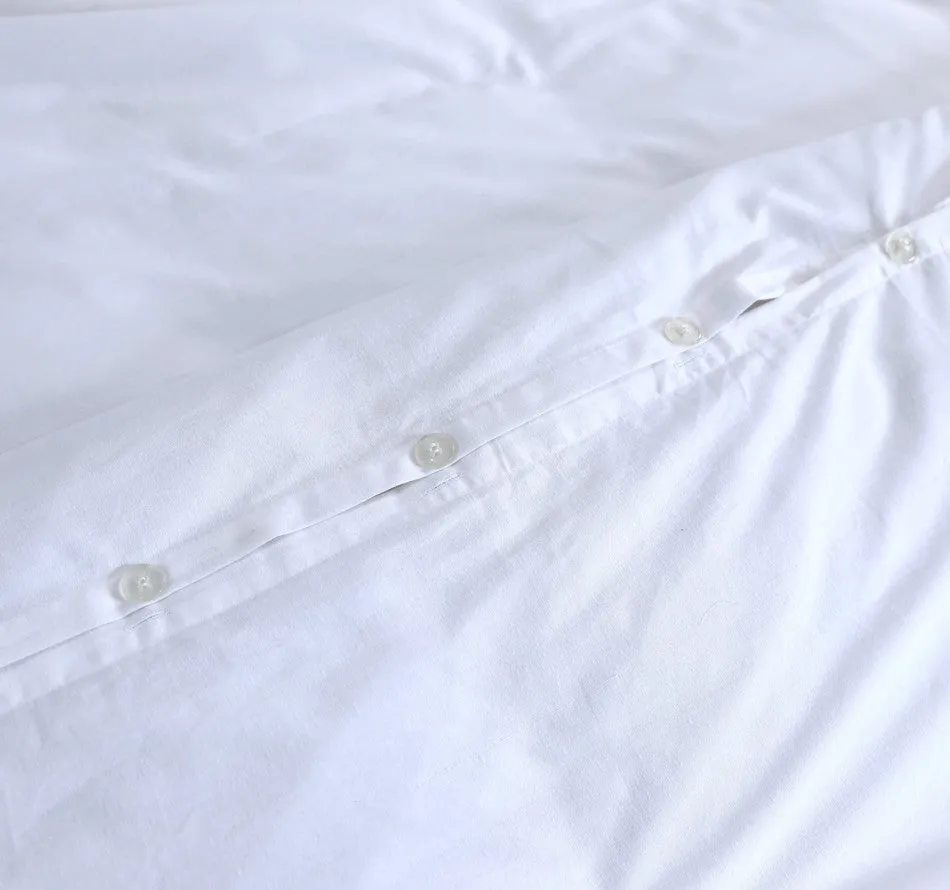 100% Egyptian Cotton 500TC White Single Quilt Cover Set