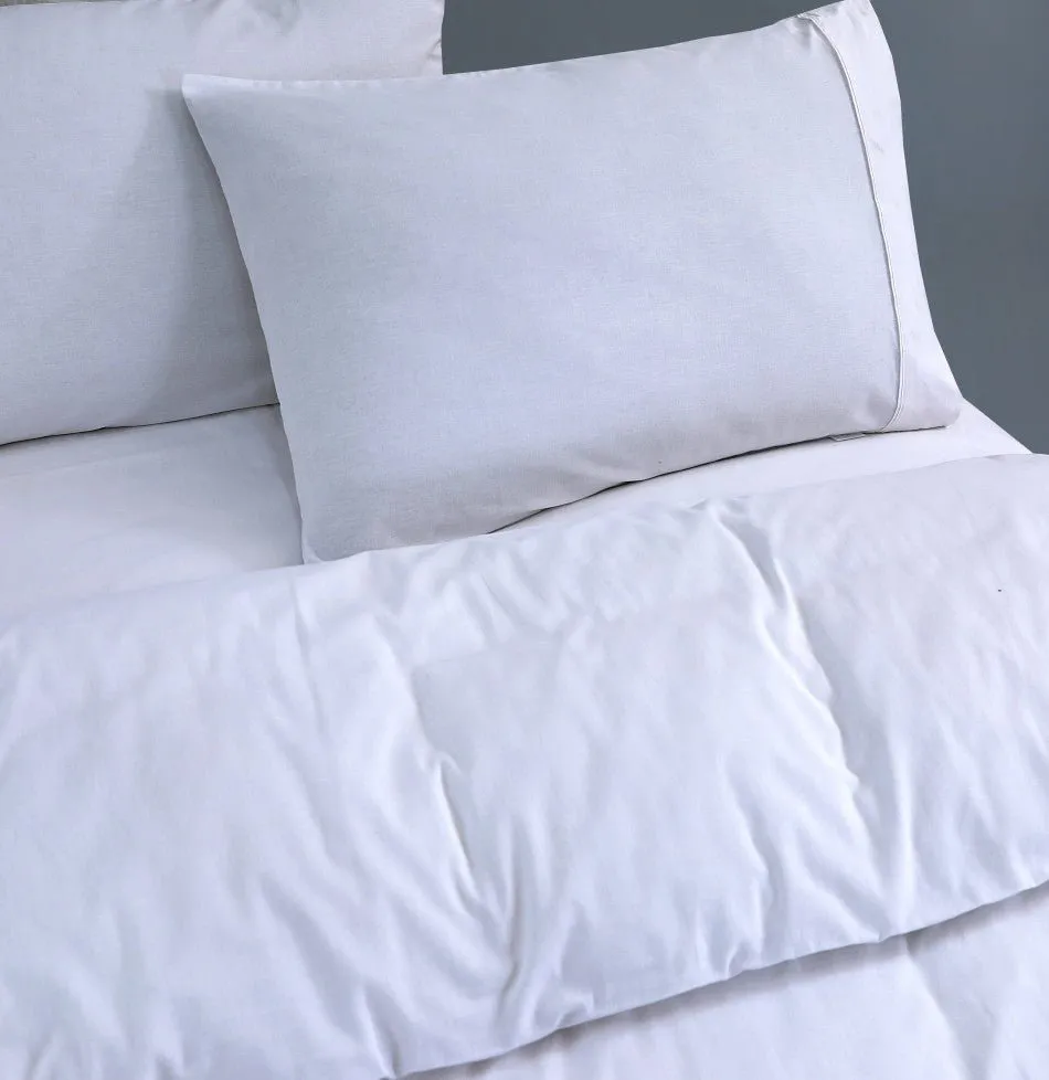 100% Egyptian Cotton 500TC White Single Quilt Cover Set