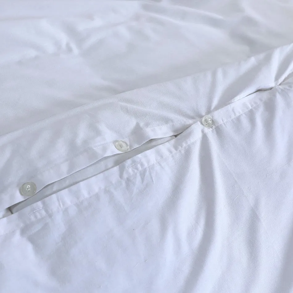 100% Egyptian Cotton 500TC White Single Quilt Cover Set