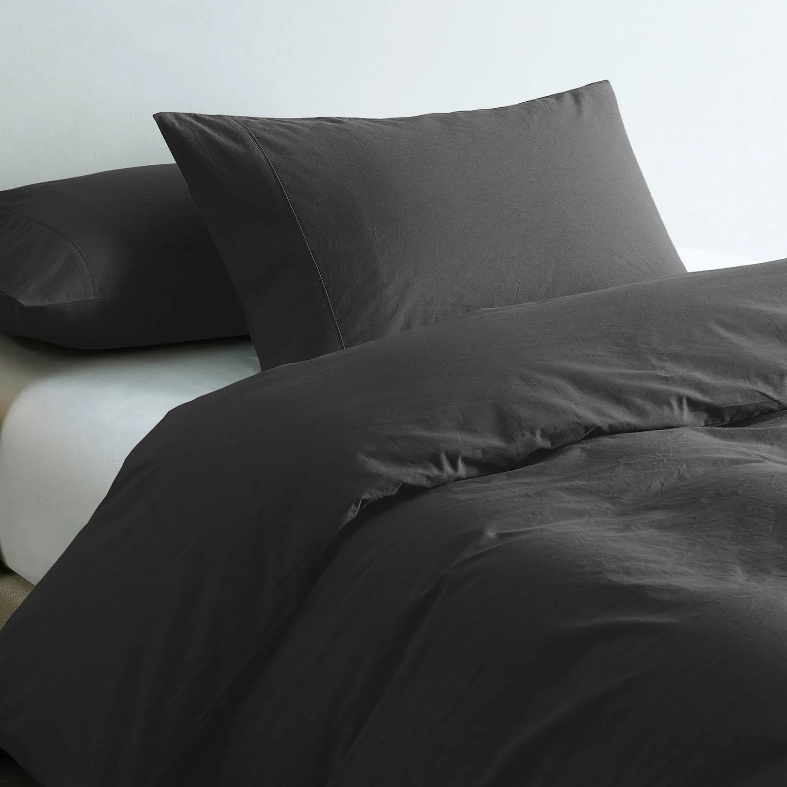 100% Jersey Cotton Quilt Cover Set | Ultra Soft Bedding | Luxurious | King | Charcoal Marle