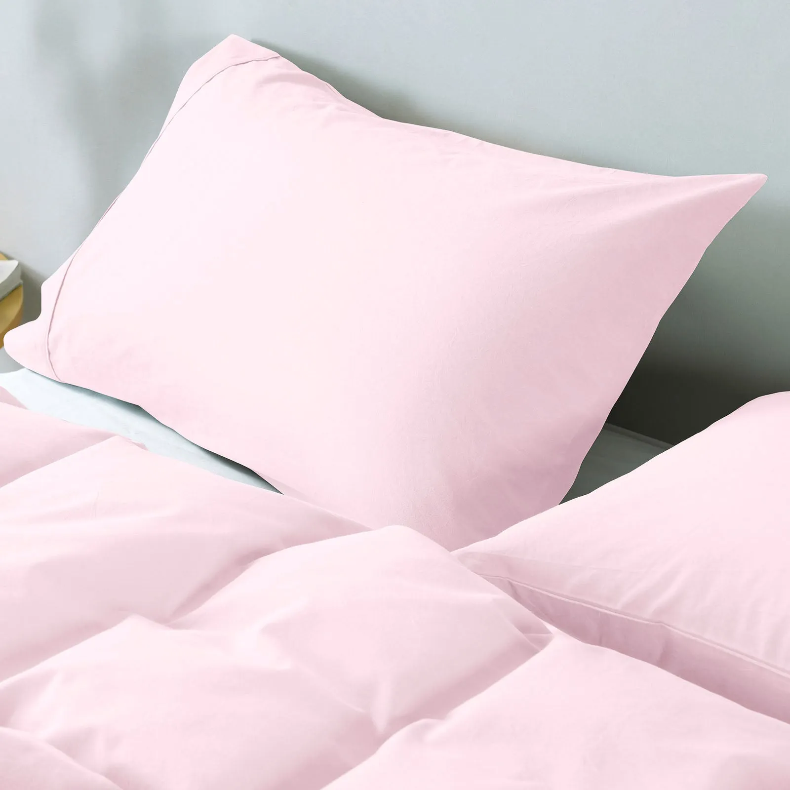 100% Jersey Cotton Quilt Cover Set | Ultra Soft Bedding | Luxurious | King | Pink Marle