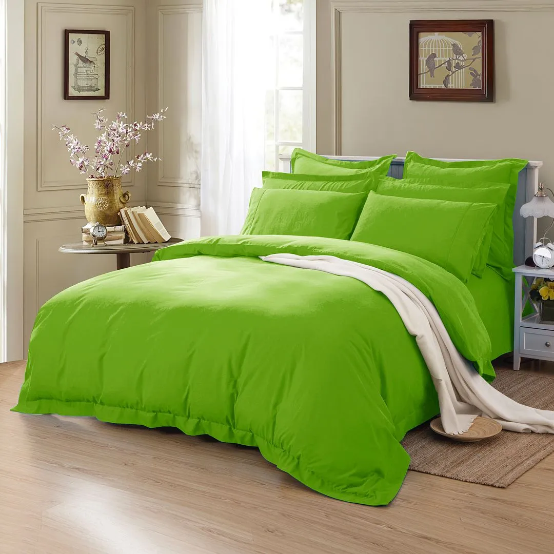 1000TC | Tailored | Double Size | Green | Duvet Quilt Cover Set
