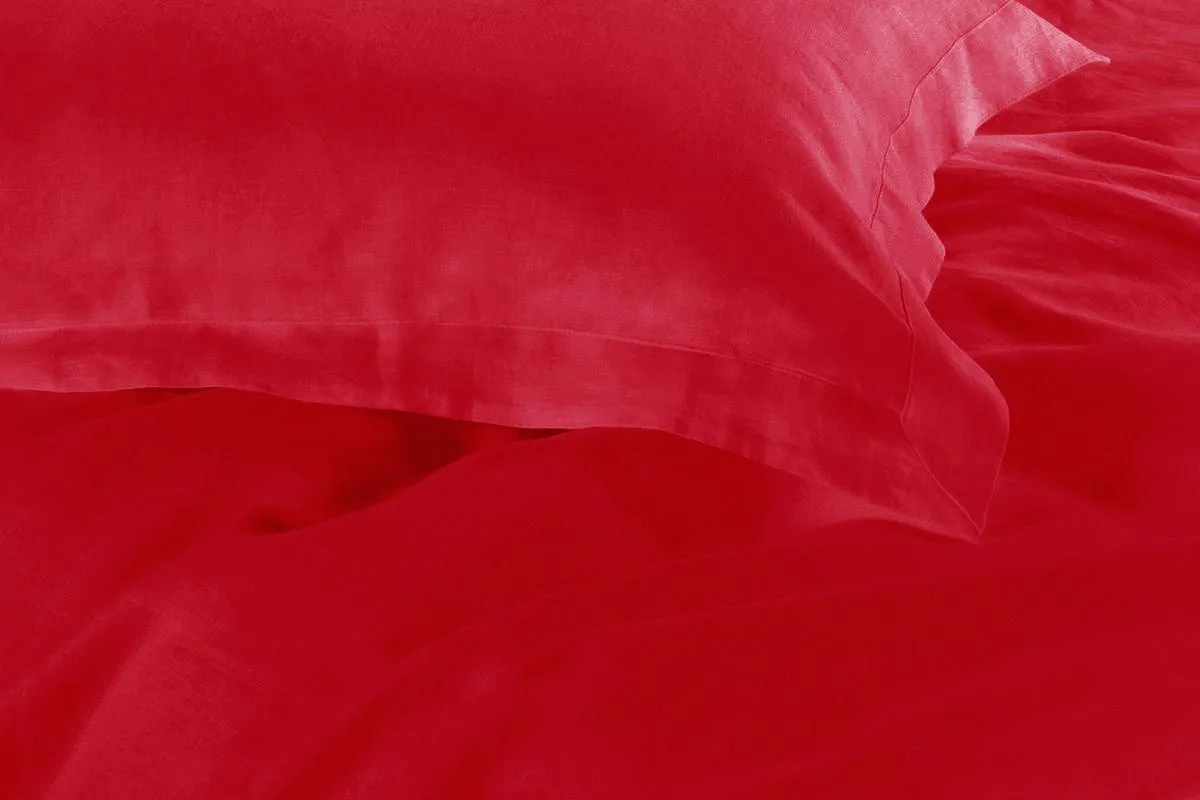 1000TC | Tailored | Double Size | Red | Duvet Quilt Cover Set