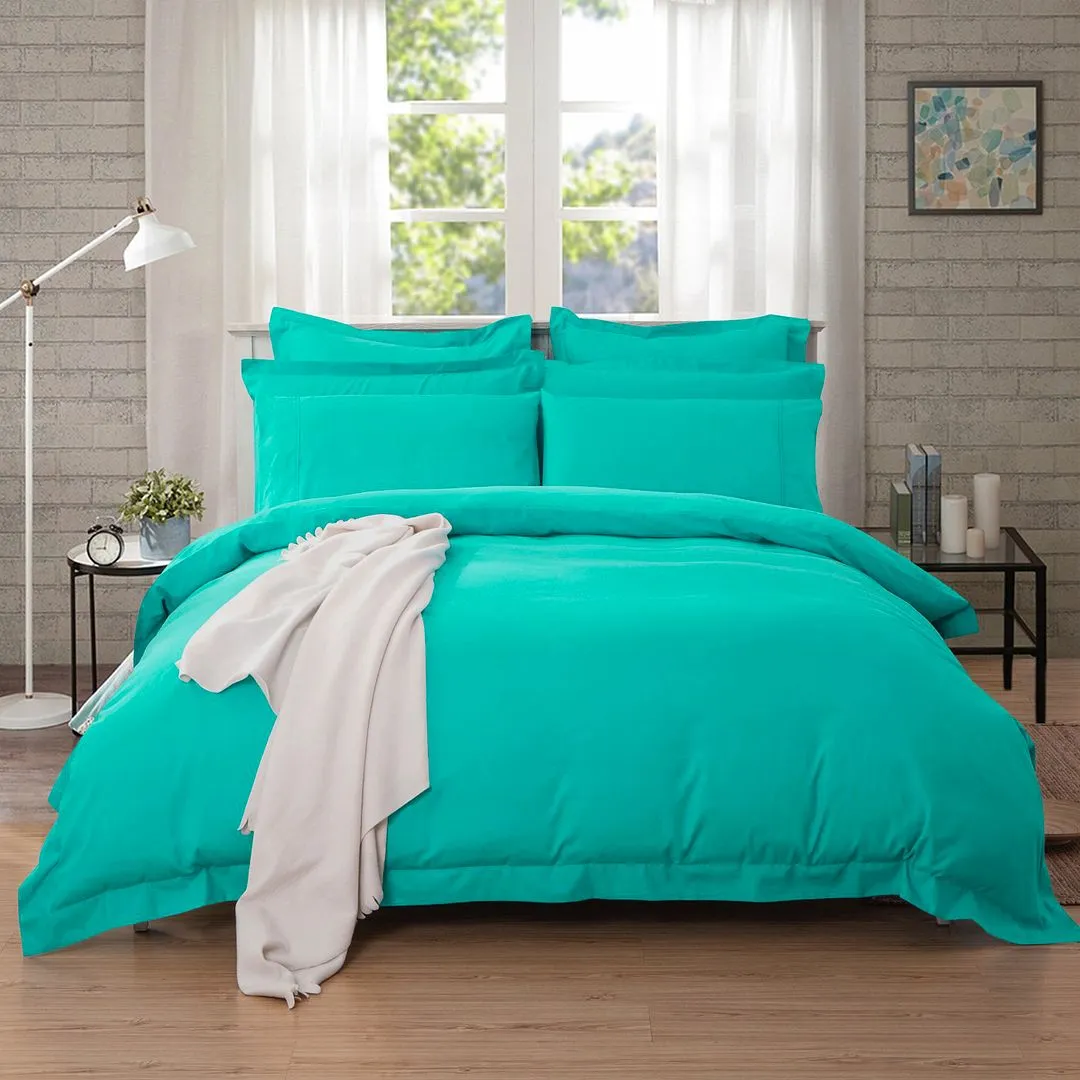1000TC | Tailored | Double Size | Teal | Duvet Quilt Cover Set