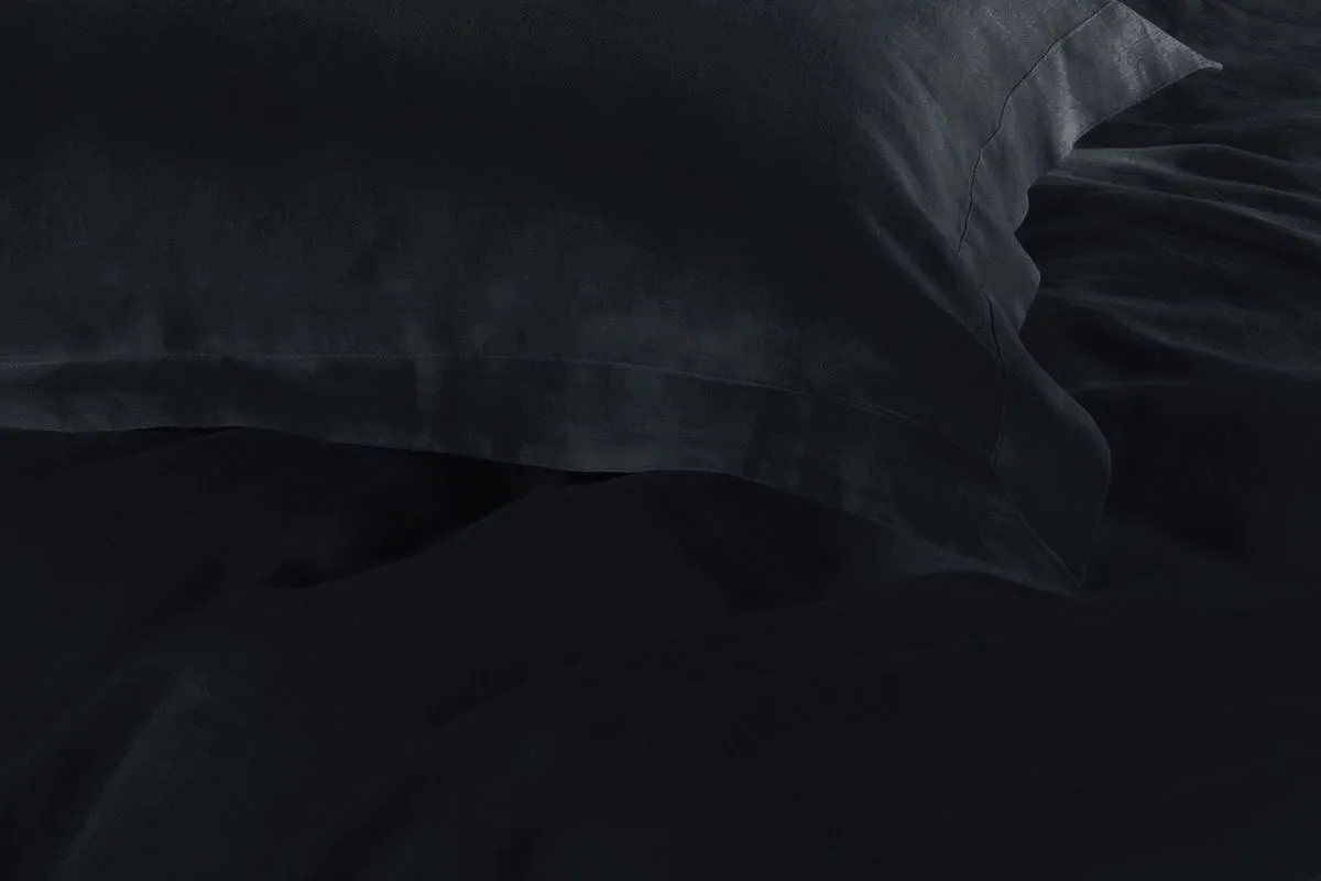 1000TC | Tailored | King Single Size | Black | Duvet Quilt Cover Set