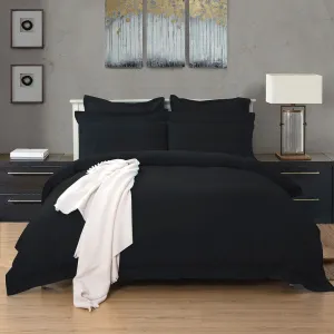 1000TC | Tailored | King Single Size | Black | Duvet Quilt Cover Set