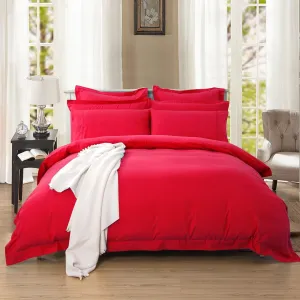 1000TC | Tailored | King Single Size | Red | Duvet Quilt Cover Set