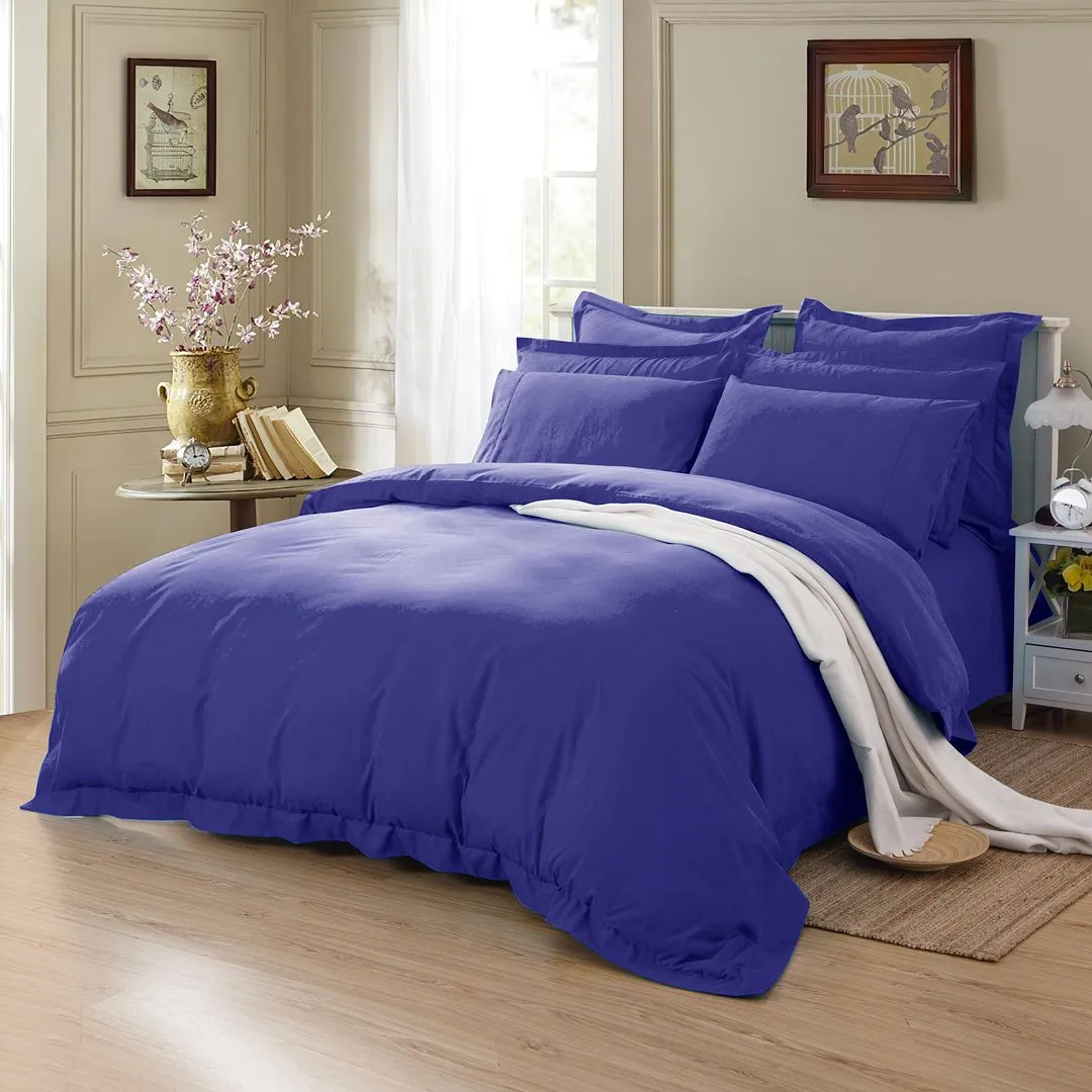 1000TC | Tailored | Queen Size | Royal Blue | Duvet Quilt Cover Set