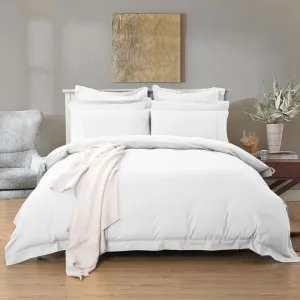 1000TC | Tailored | Queen Size | White | Duvet Quilt Cover Set