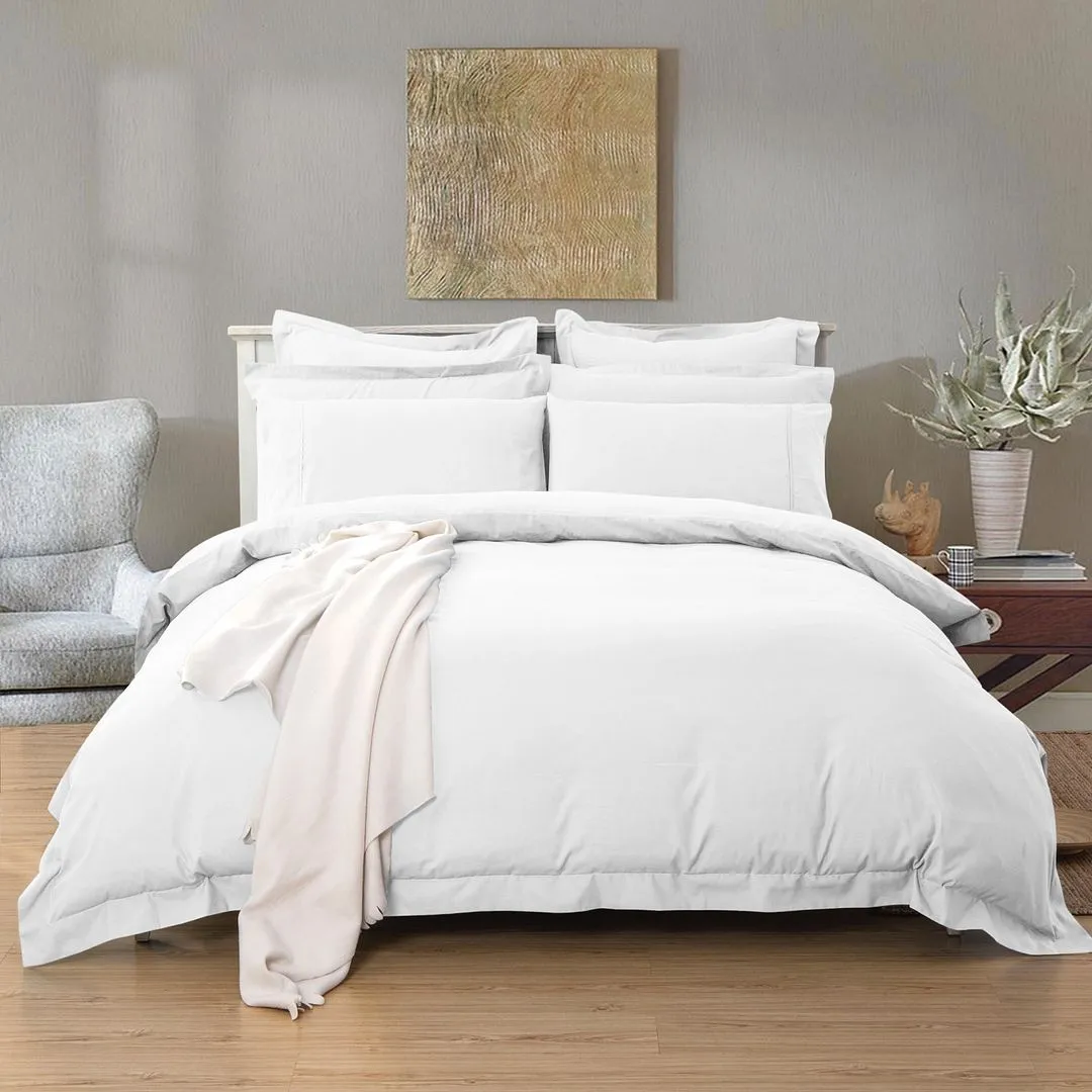 1000TC | Tailored | Super King Size | White | Duvet Quilt Cover Set