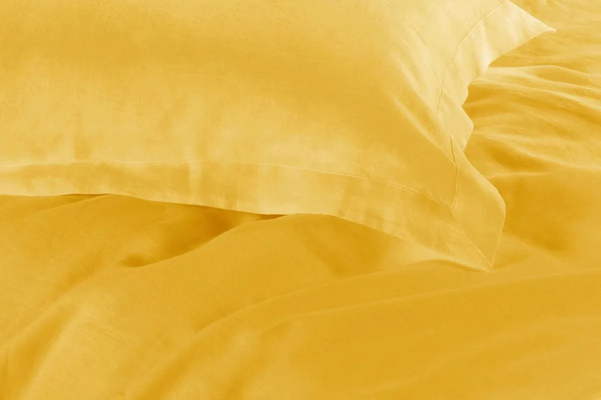 1000TC | Tailored | Ultra Soft | Queen Size | Yellow | Duvet Quilt Cover Set