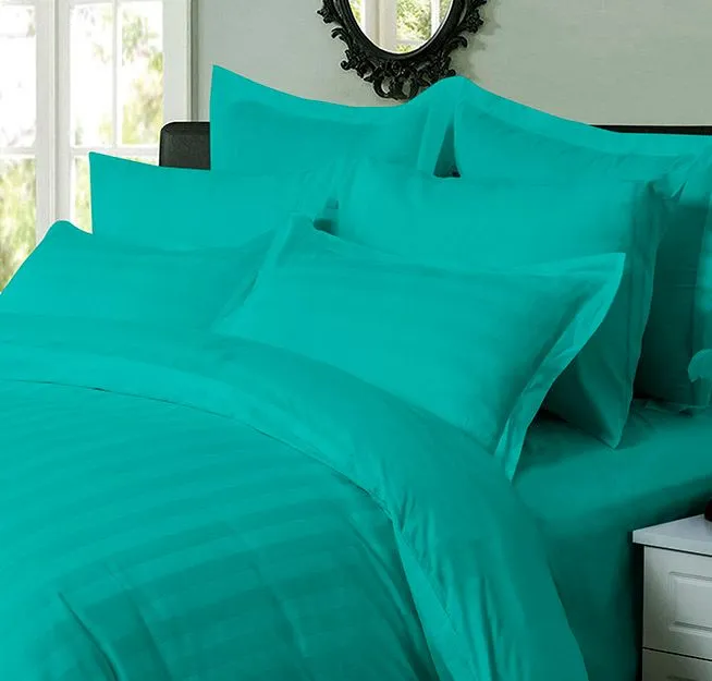 1000TC | Ultra Soft | Striped | King Size | Teal | Duvet Quilt Cover Set