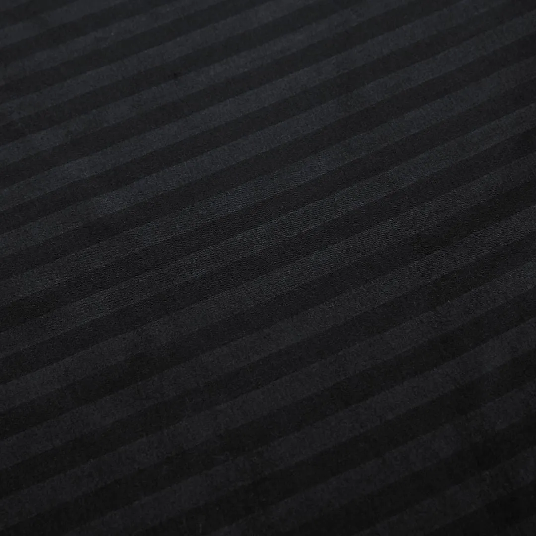 1000TC | Ultra Soft | Striped | Super King Size | Black | Duvet Quilt Cover Set