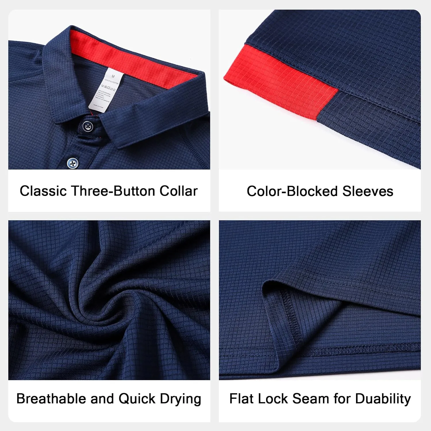 3 Pack Mens Polo Shirts Short Sleeve Sport Golf Tennis T Shirt Quick Dry Athletic Workout Polo