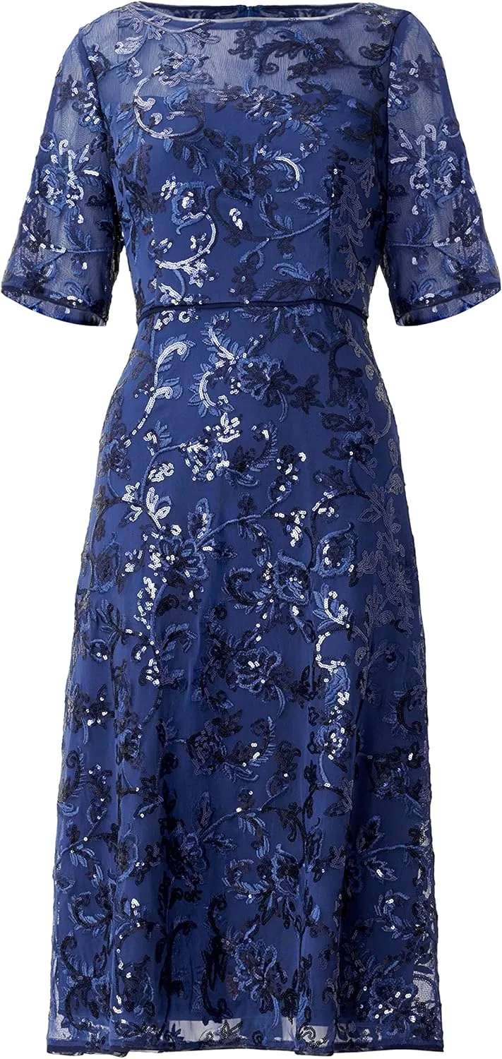 Adrianna Papell Women's Floral Embroidery Dress
