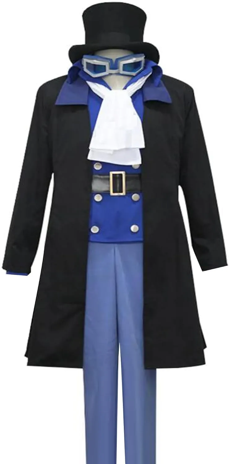 Anime Mens Cosplay Cloak Sabo Coat Pants Belt Suit Uniform Halloween Outfit Christmas