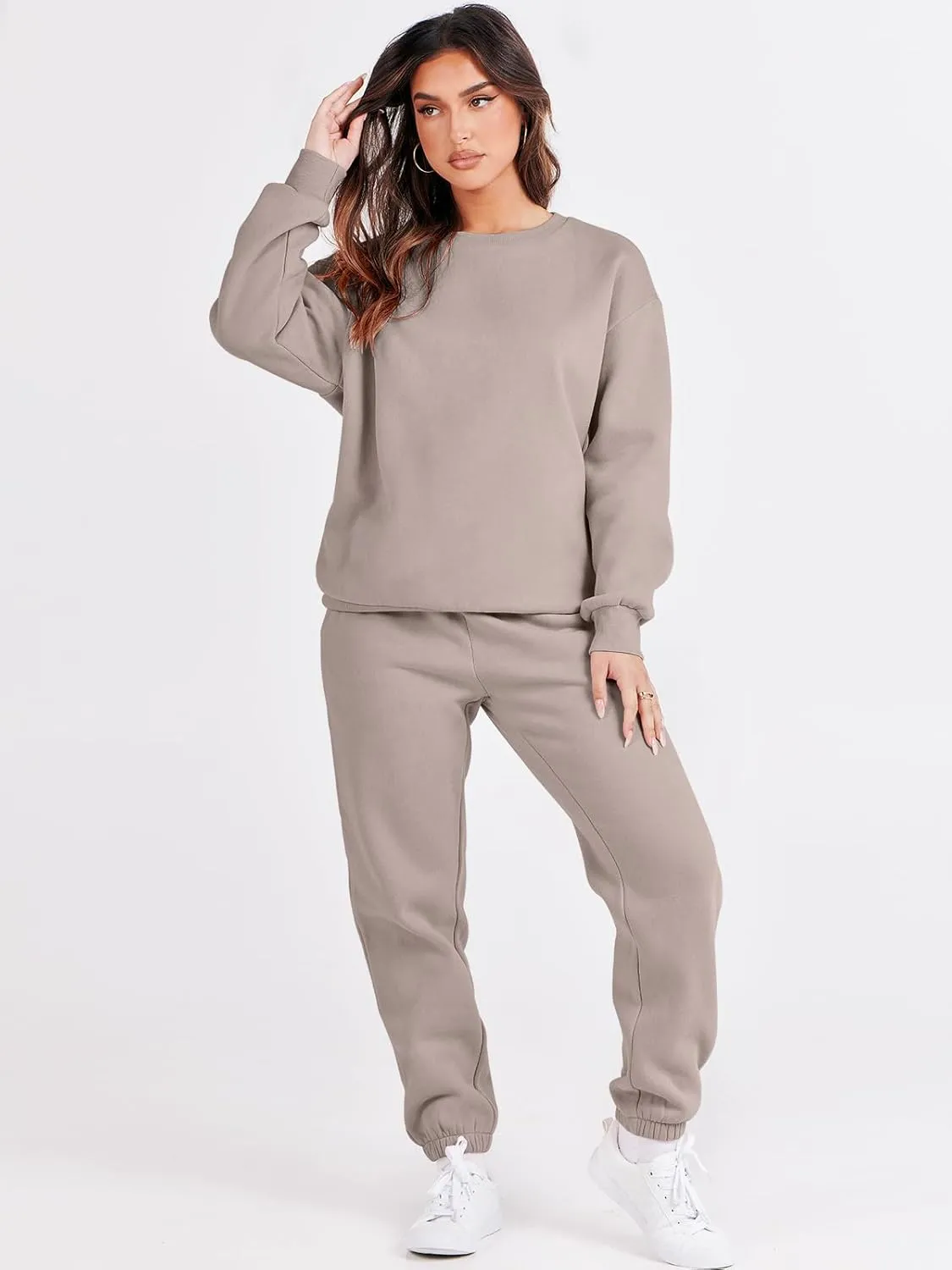 ANRABESS Women's Two Piece Outfits Lounge Set Long Sleeve Crewneck Sweatshirt Jogger Pants Tracksuit Sweatsuit 2024 Fall Sets