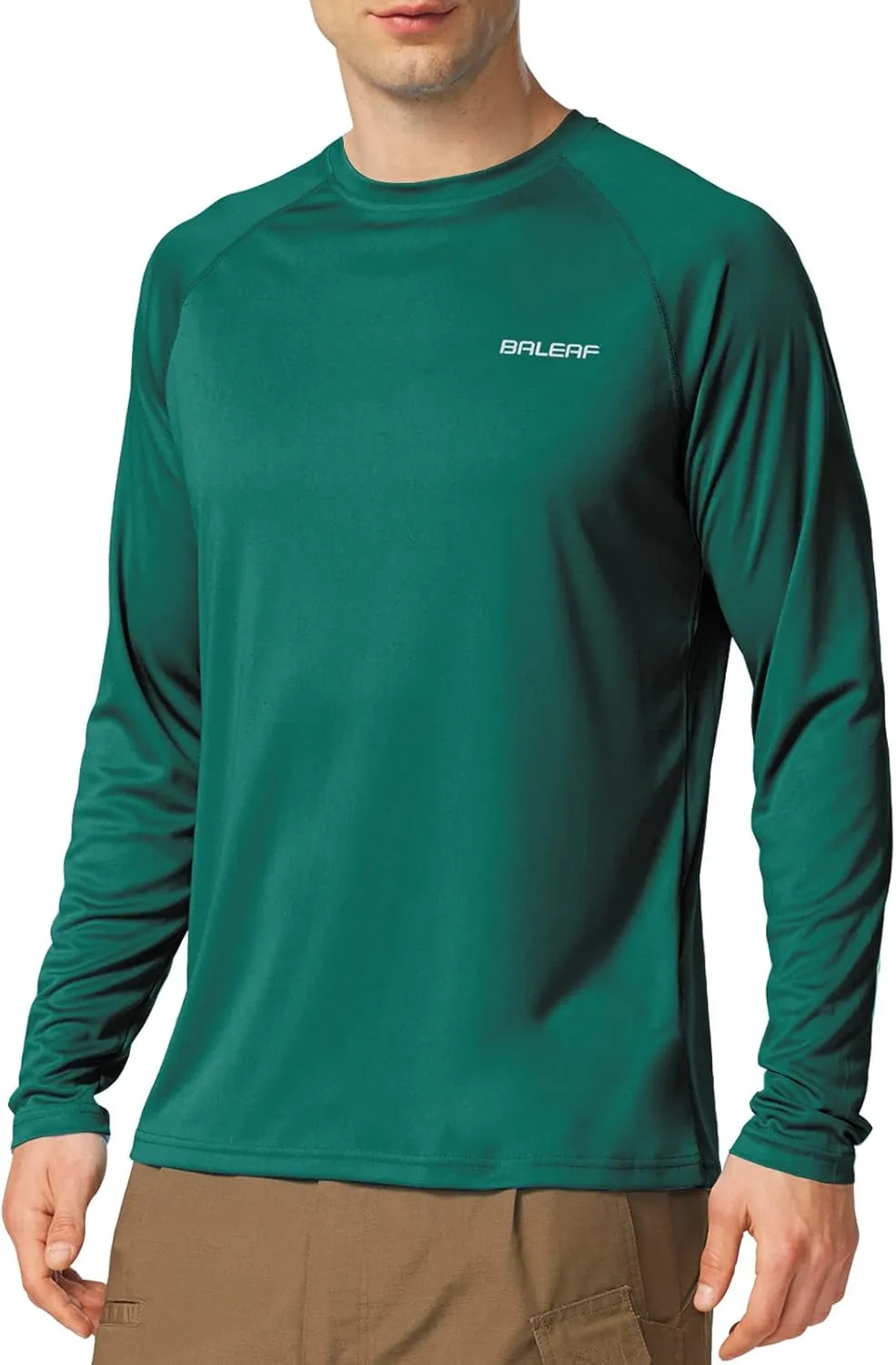 baleaf Men's Sun Protection Shirts UV SPF UPF 50  Long Sleeve Rash Guard Fishing Running Quick Dry Lightweight