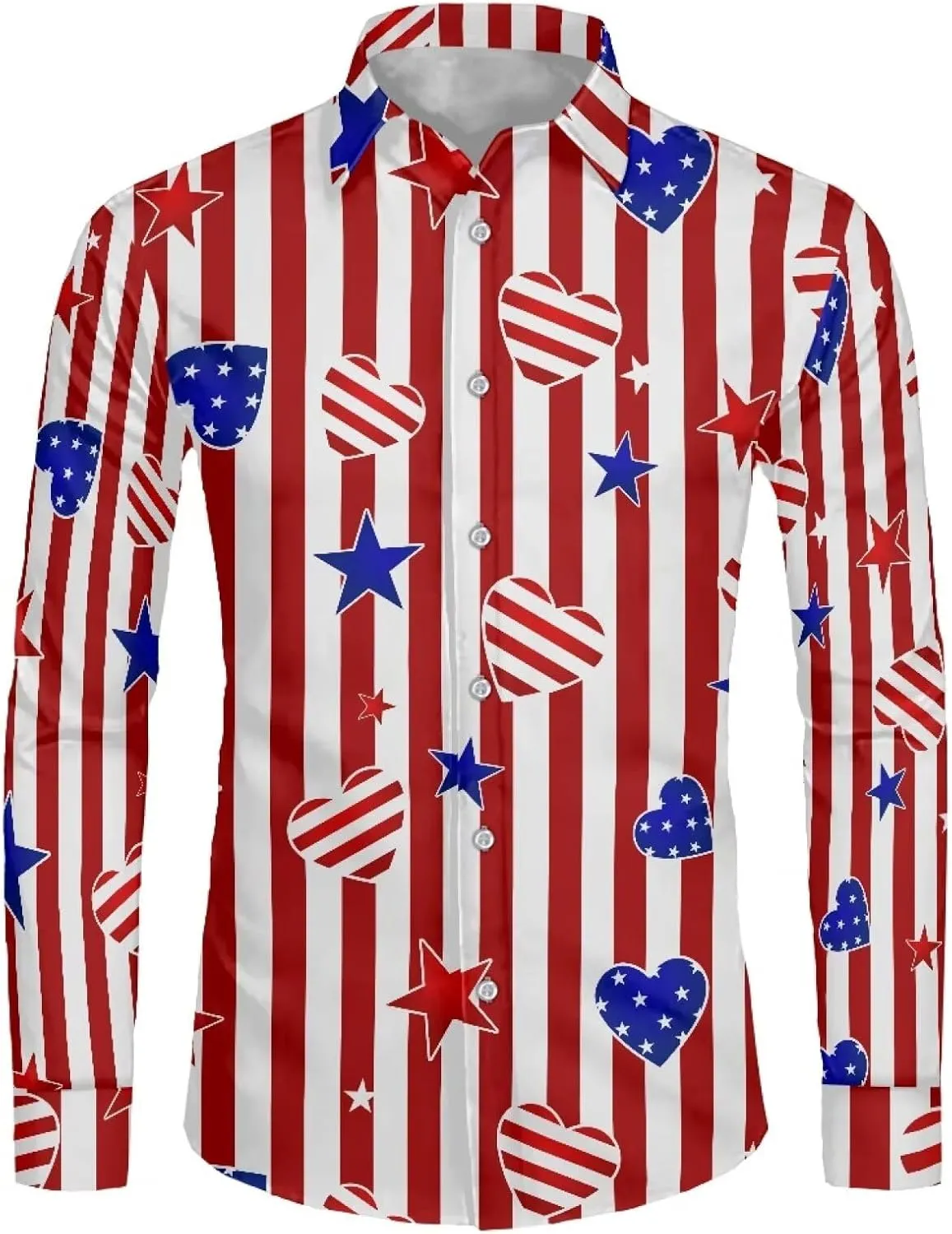 Biyejit Men's Muscle Fit Dress Shirts Wrinkle-Free Long Sleeve Casual Button Down Shirt Size XS-6XL
