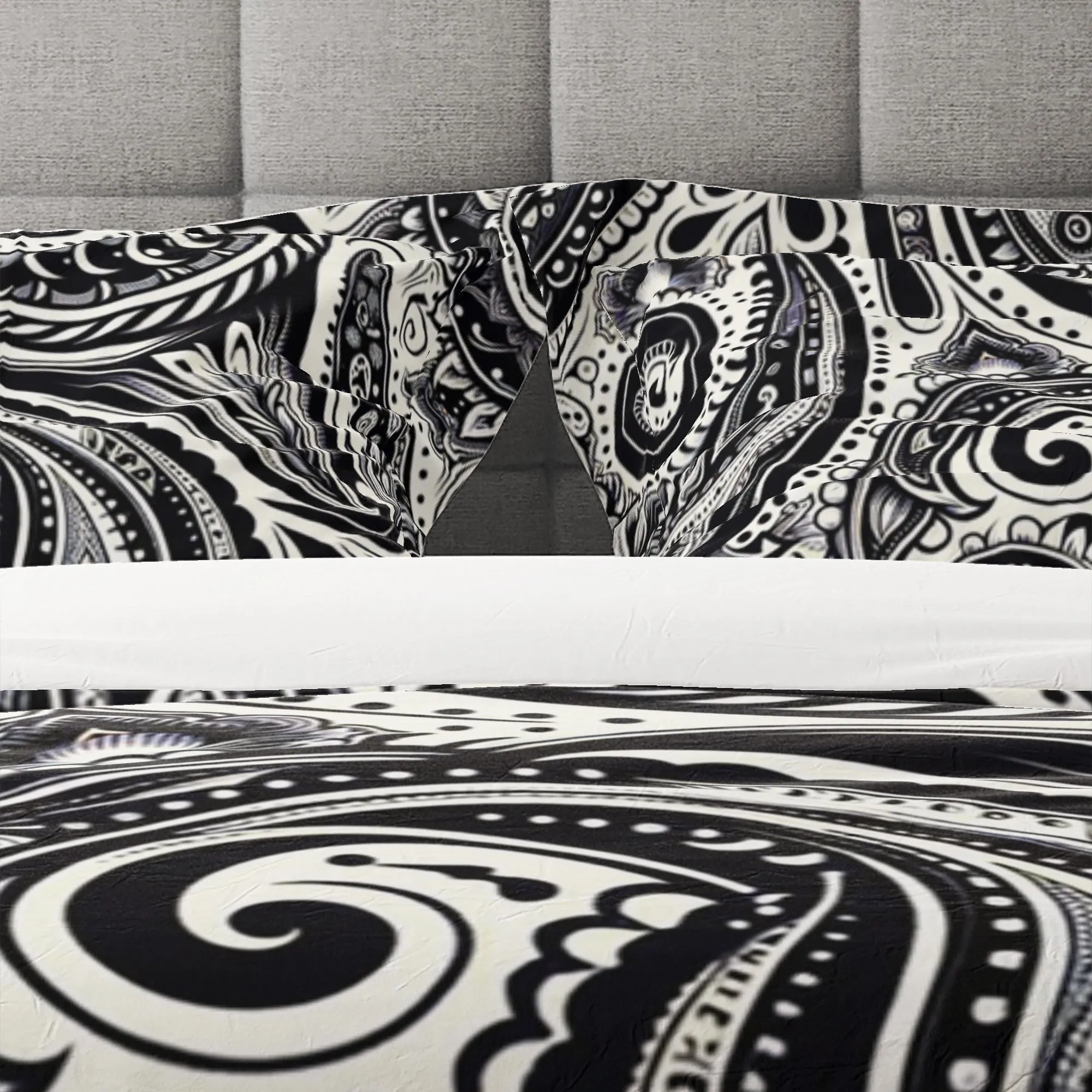 Black and White Mandala Reversible Quilt Cover Duvet Cover Set