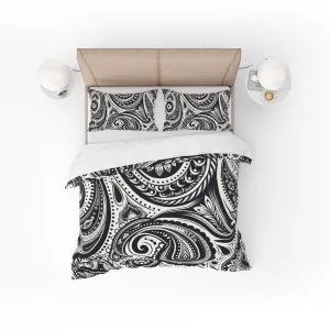 Black and White Mandala Reversible Quilt Cover Duvet Cover Set