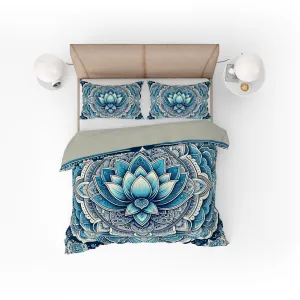 Bohemian Blue White Mandala Reversible Quilt Cover Duvet Cover Set