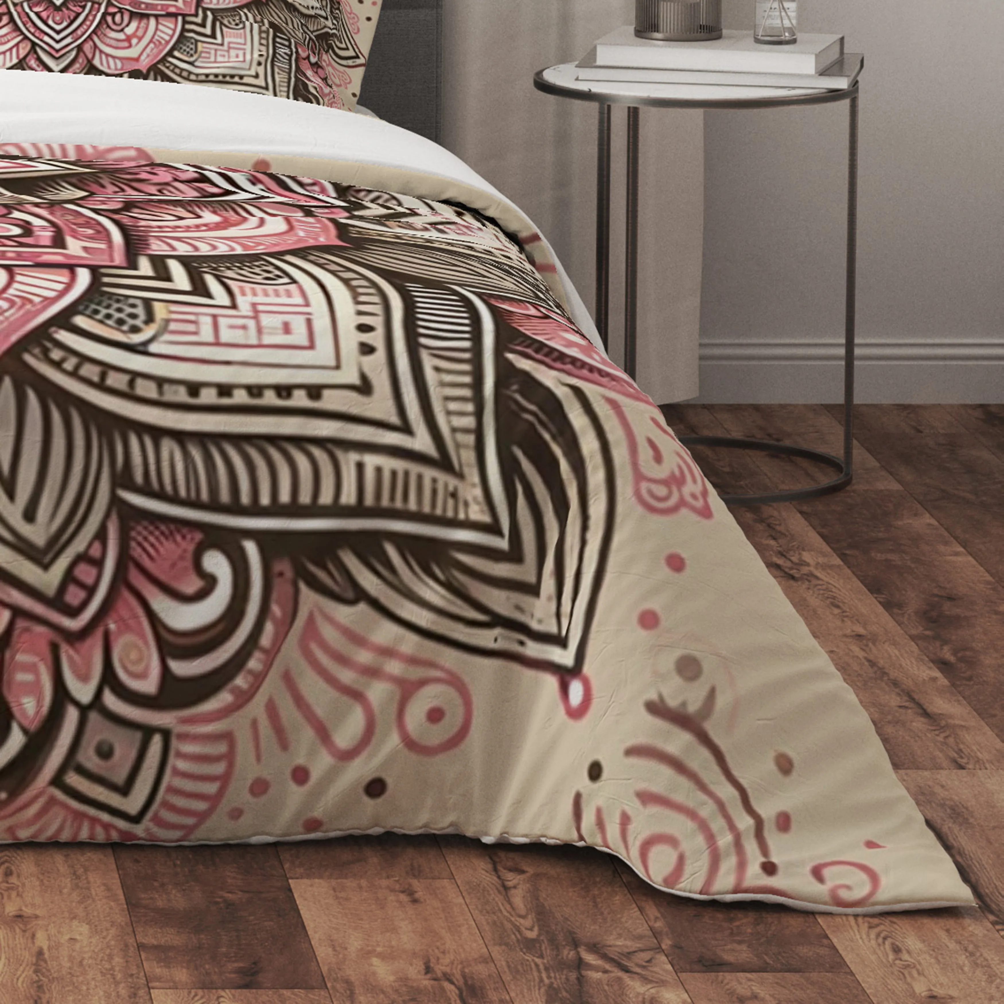 Bohemian Blush Indian Mandala Reversible Quilt Cover Duvet Cover Set