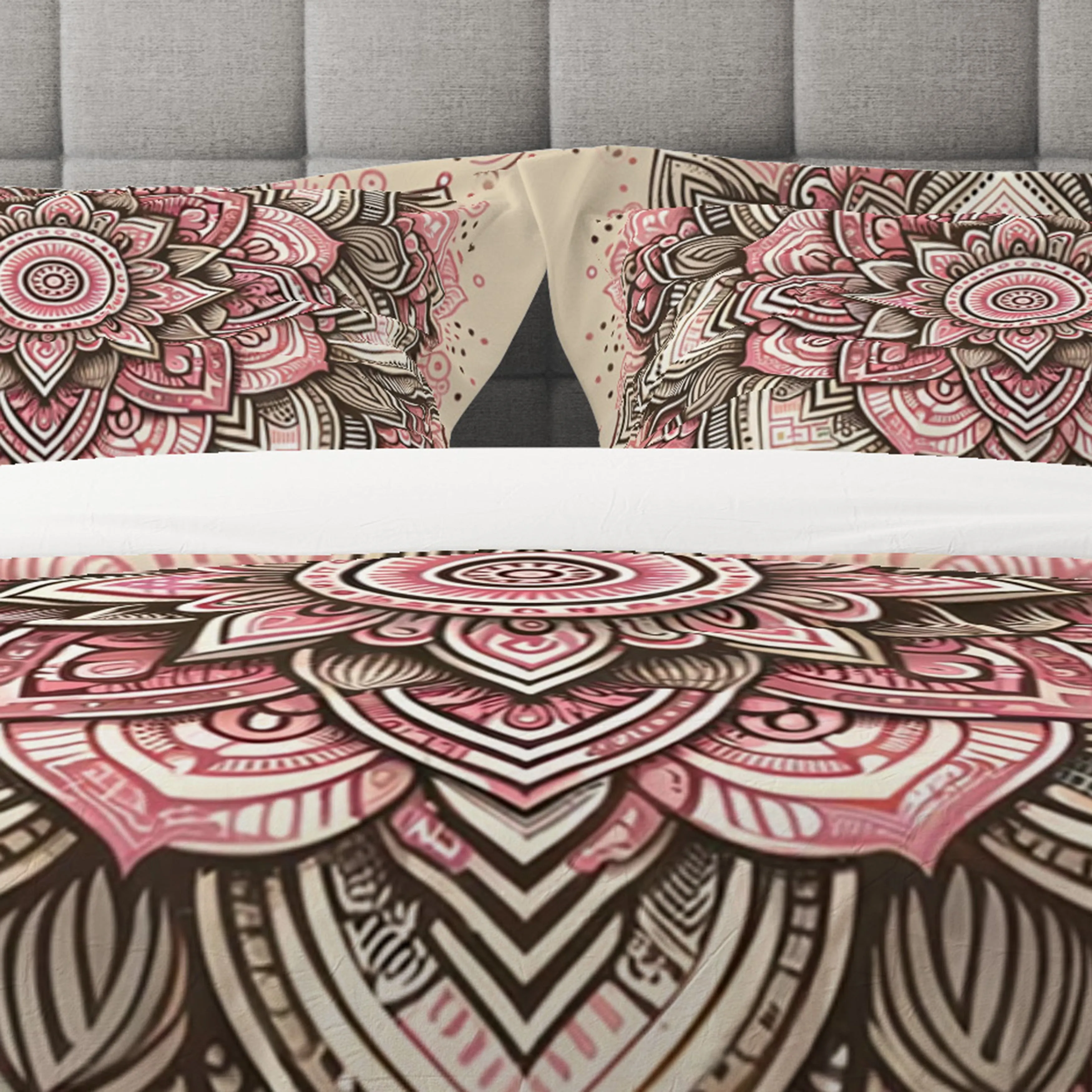 Bohemian Blush Indian Mandala Reversible Quilt Cover Duvet Cover Set