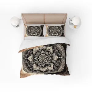 Bohemian Clouded Raven Indian Mandala Reversible Quilt Cover Duvet Cover Set