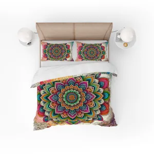 Bohemian Colourful Joy Indian Mandala Reversible Quilt Cover Duvet Cover Set