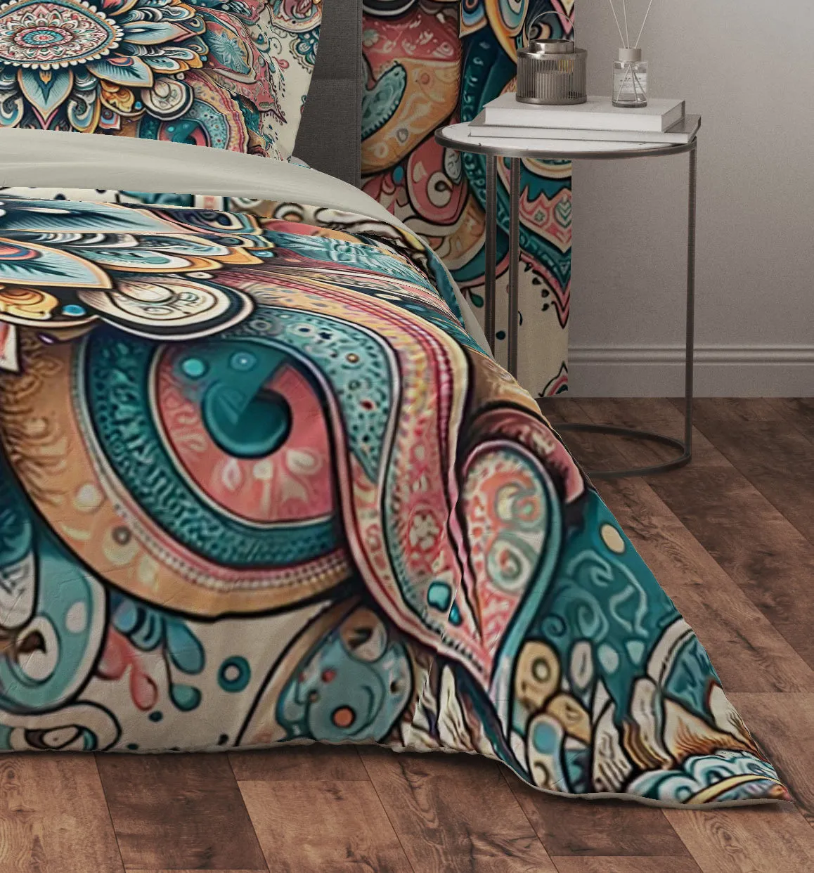 Bohemian Colourful Paisley Mandala Reversible Quilt Cover Duvet Cover Set