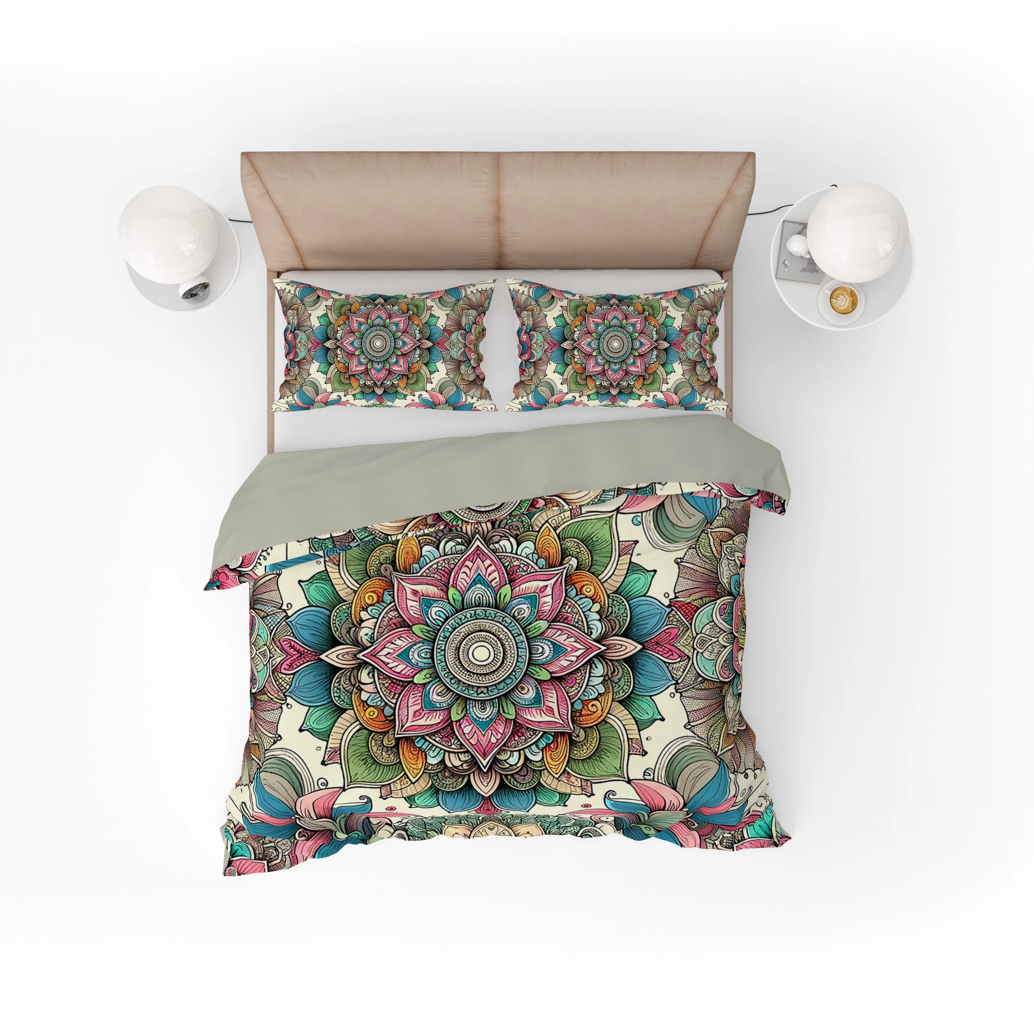 Bohemian Colourful True Spirit Mandala Reversible Quilt Cover Duvet Cover Set