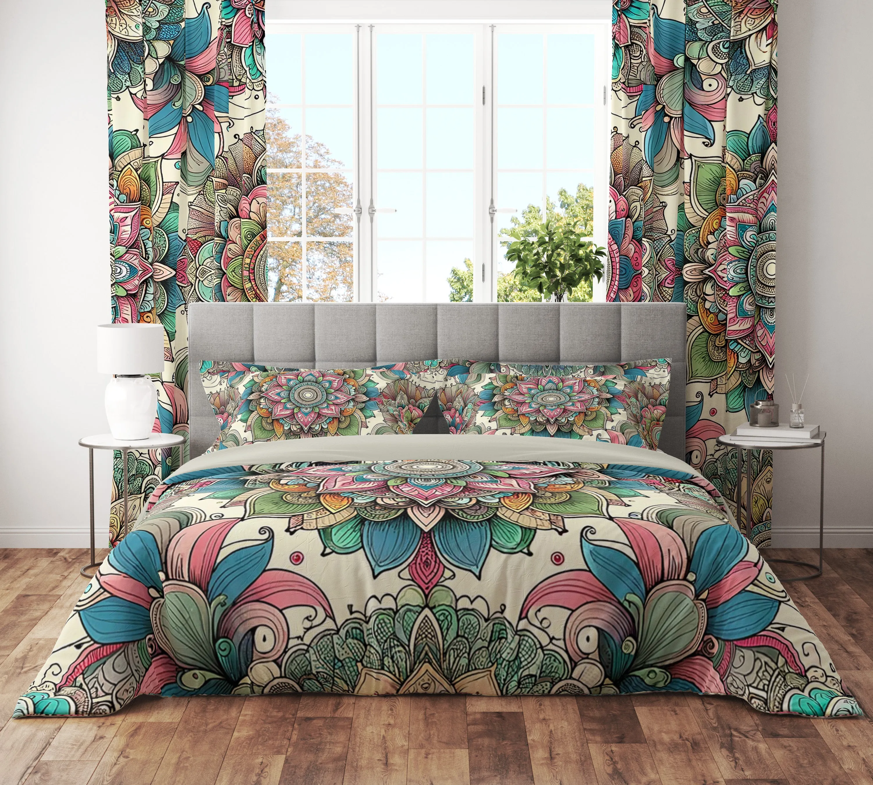 Bohemian Colourful True Spirit Mandala Reversible Quilt Cover Duvet Cover Set