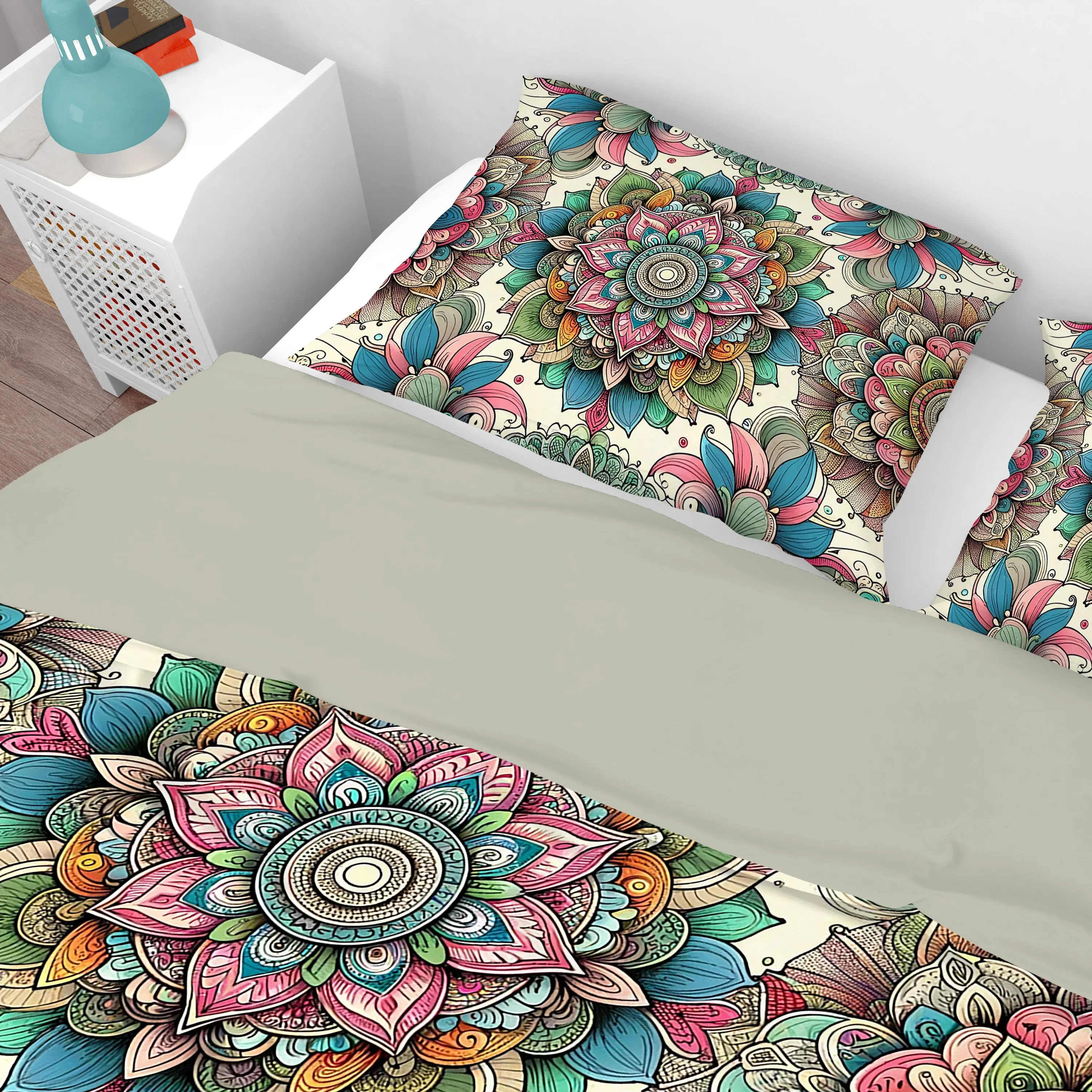 Bohemian Colourful True Spirit Mandala Reversible Quilt Cover Duvet Cover Set