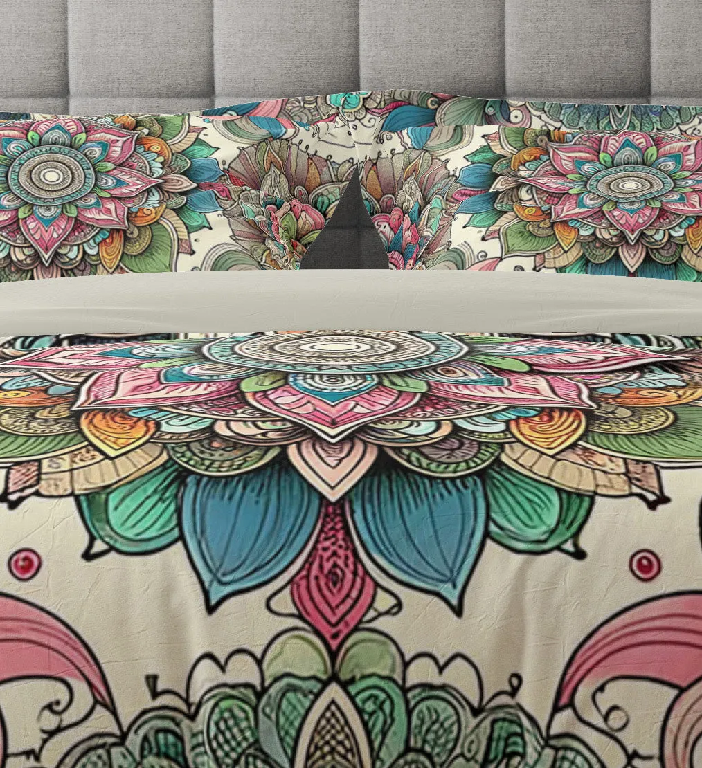 Bohemian Colourful True Spirit Mandala Reversible Quilt Cover Duvet Cover Set