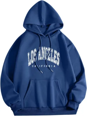 BROOKLYN NEW YORK Women's Relaxed Fit Midweight Logo Sleeve Graphic Sweatshirt Hoodie Teens Girls Casual Pullover Comfy Tops