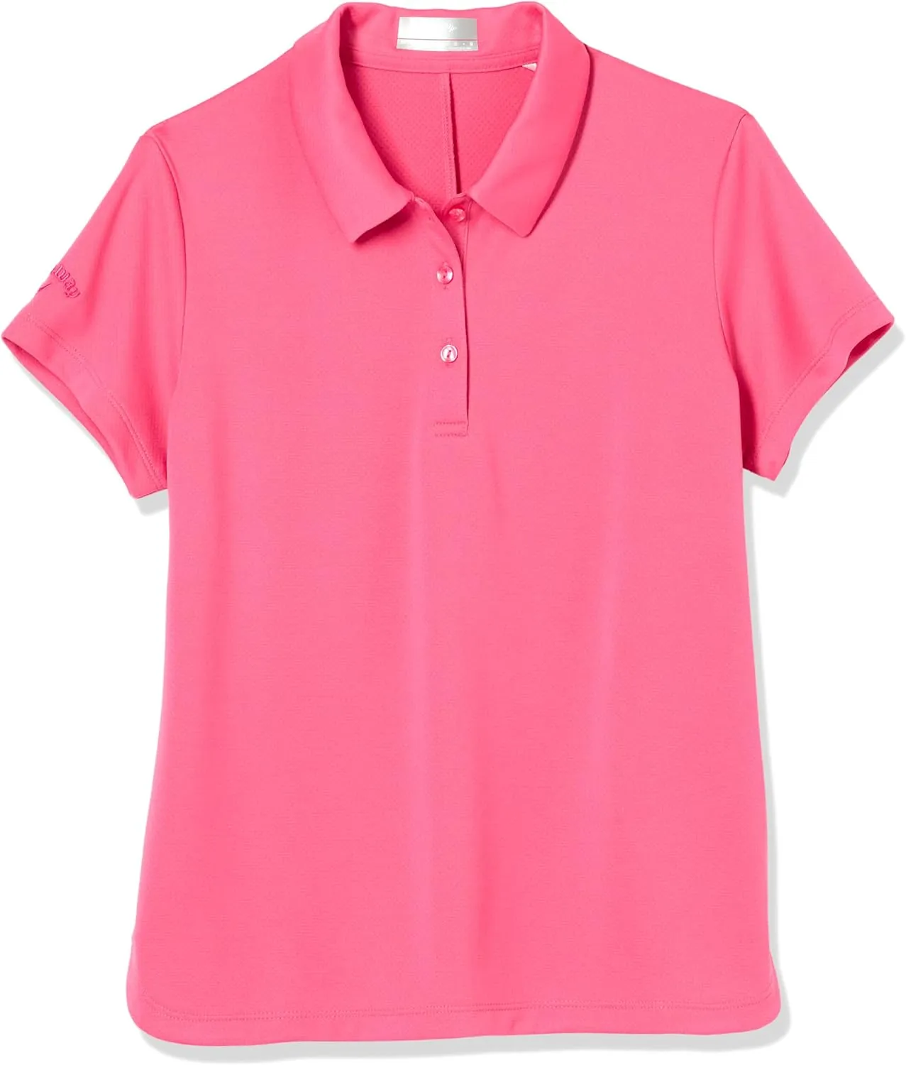 Callaway Girls Micro Hex Solid Short Sleeve Golf Polo Shirt, Moisture-Wicking, Durable Textured Fabric, Sun Protection