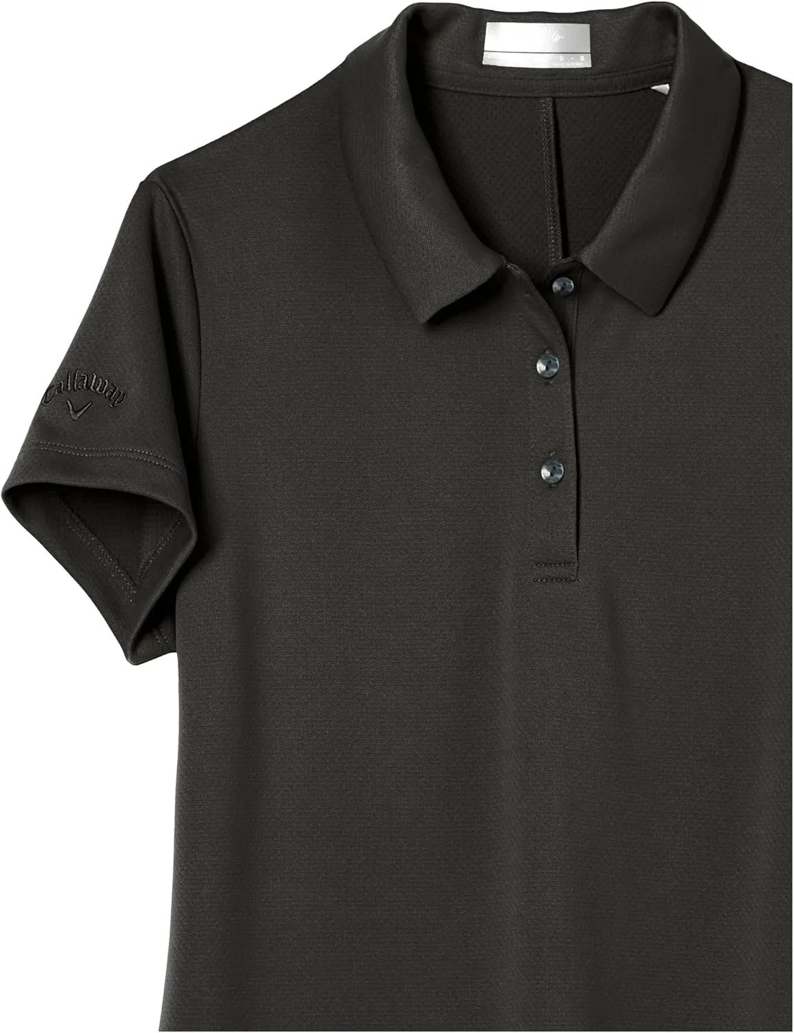 Callaway Girls Micro Hex Solid Short Sleeve Golf Polo Shirt, Moisture-Wicking, Durable Textured Fabric, Sun Protection