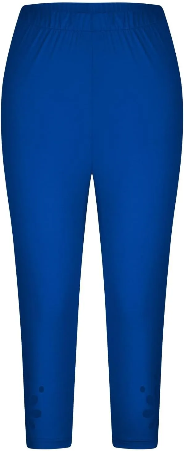 Capri Leggings for Women Tummy Control Knee Length Capri Shorts Dressy 2024 Summer Cropped Pants Casual Comfy Solid Capris