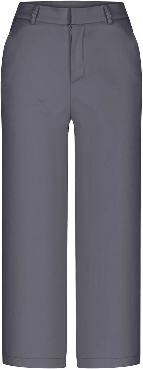 Capri Pants for Women Summer Casual Wide Leg Capris Stretch High Waisted Crop Yoga Dress Pants with Pockets