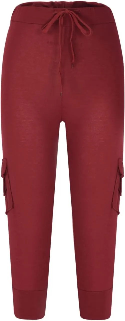 Capri Yoga Pants for Women Casual 2024 Summer Drawstring Elastic High Waist Pant Stretchy Cropped Trouser