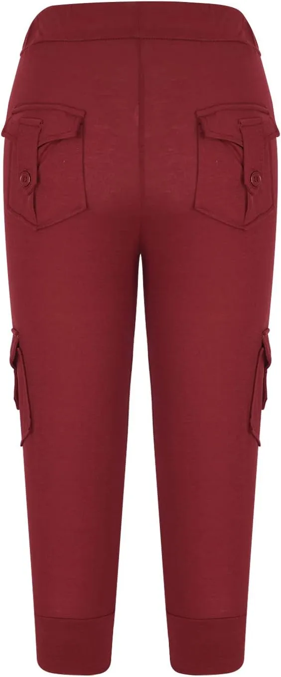 Capri Yoga Pants for Women Casual 2024 Summer Drawstring Elastic High Waist Pant Stretchy Cropped Trouser