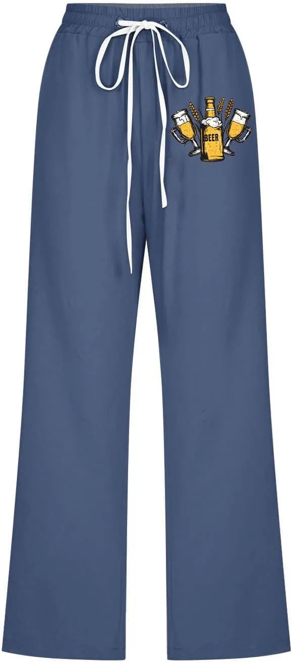 Capris Pants for Women Linen 3/4 Pants Wide Leg Capris Lightweight Baggy Cropped Trousers Summer Outfits for Women
