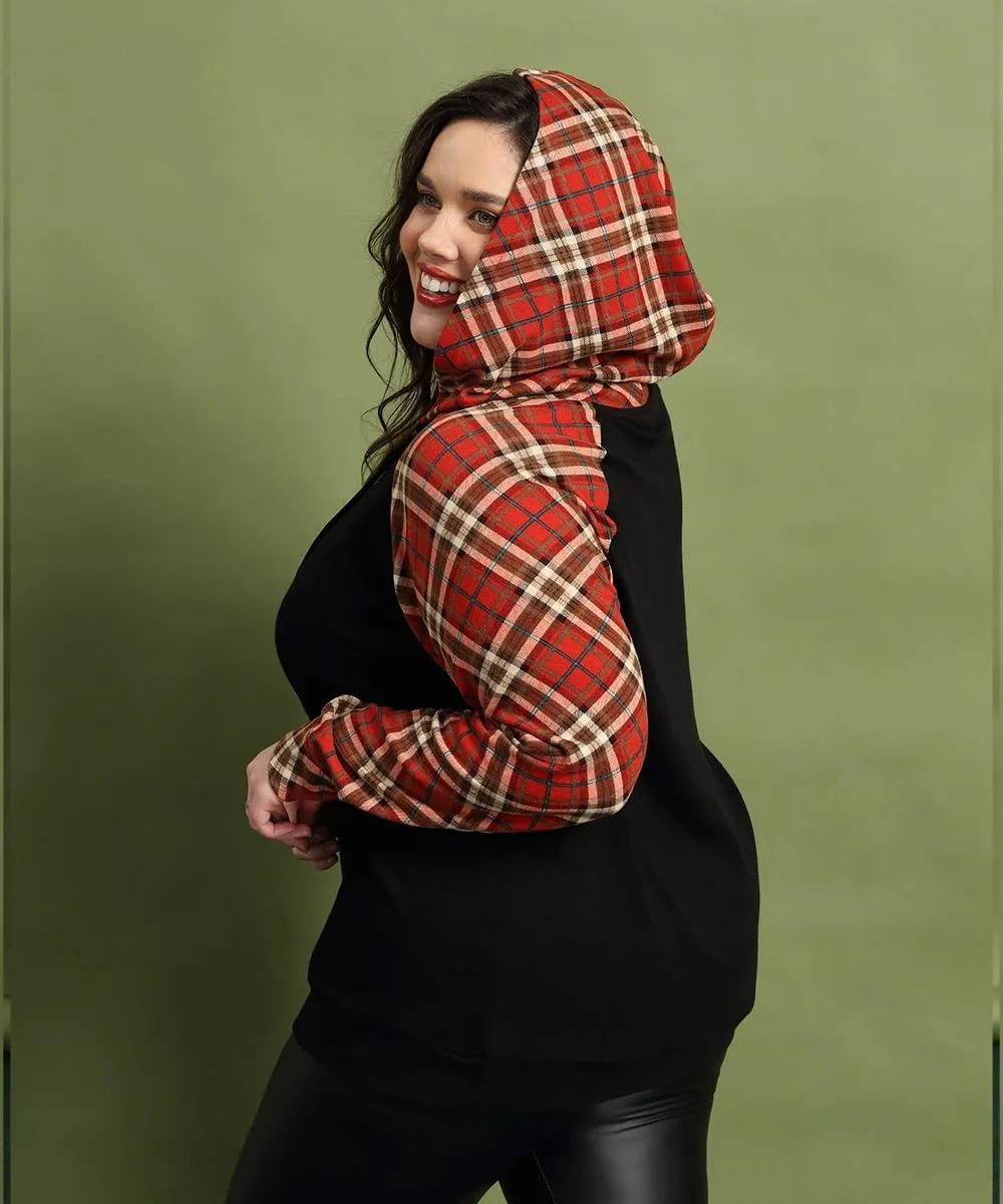CARCOS Plus Size Hooide Women Long Sleeve Fall Pocket Hooded Sweatershirt XL-5XL