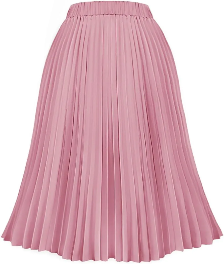 CARCOS Plus Size Midi/Mini Skirks for Women Solid/Star/Striped A Line Flowy High Waist Skirt XL-5XL