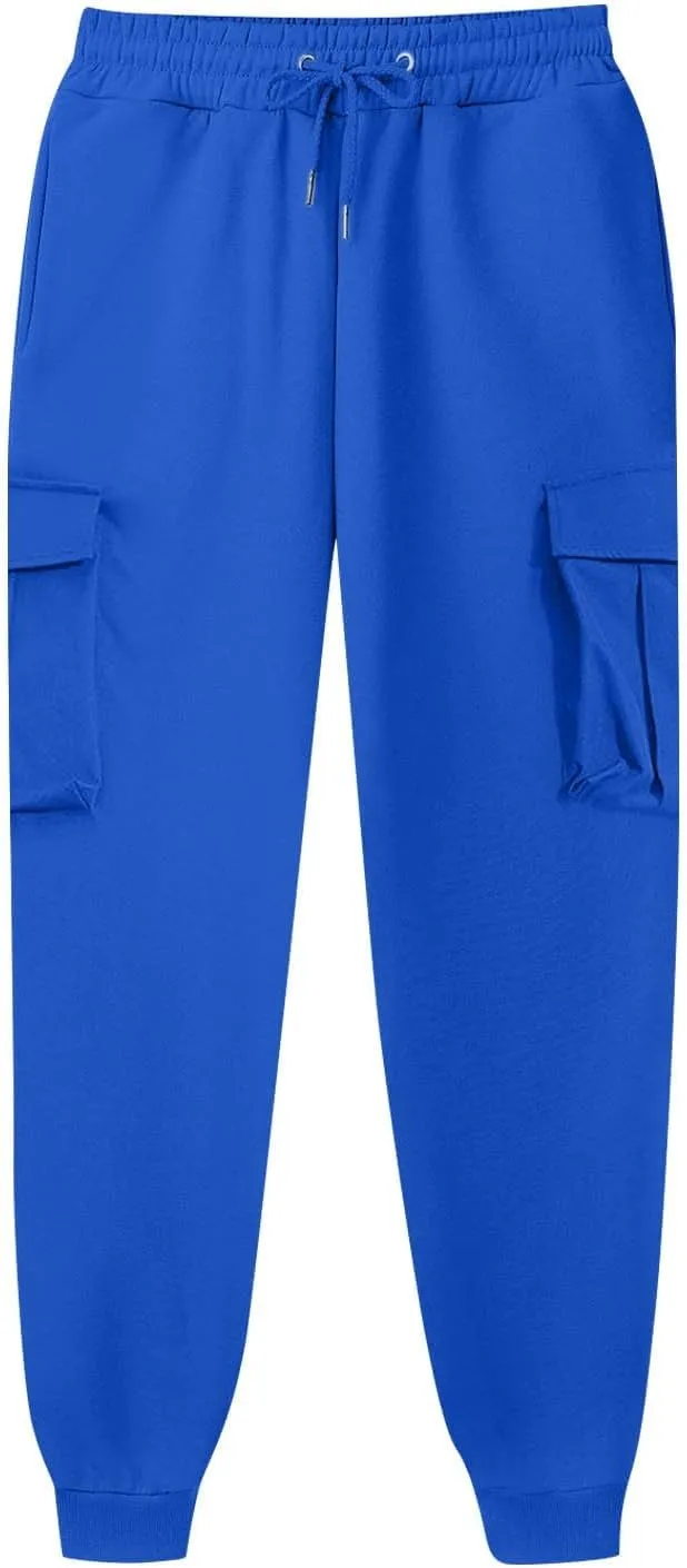 Cargo Pants for Men High Street Leisure Loose Sports Running Solid Color Lace Up Cargo Pants Sweater Men's Jogger