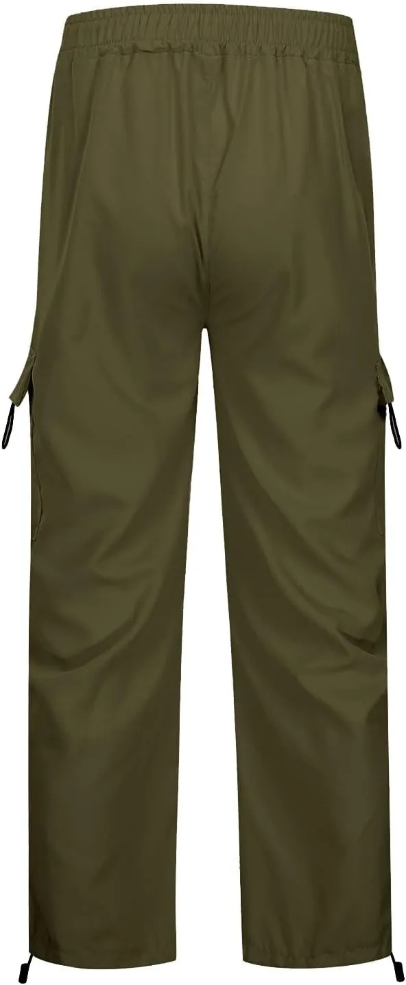Cargo Pants Women Y2K Baggy Cargo Pants Parachute Pants Trendy Stretchy High Waist Wide Leg Trousers Jogger