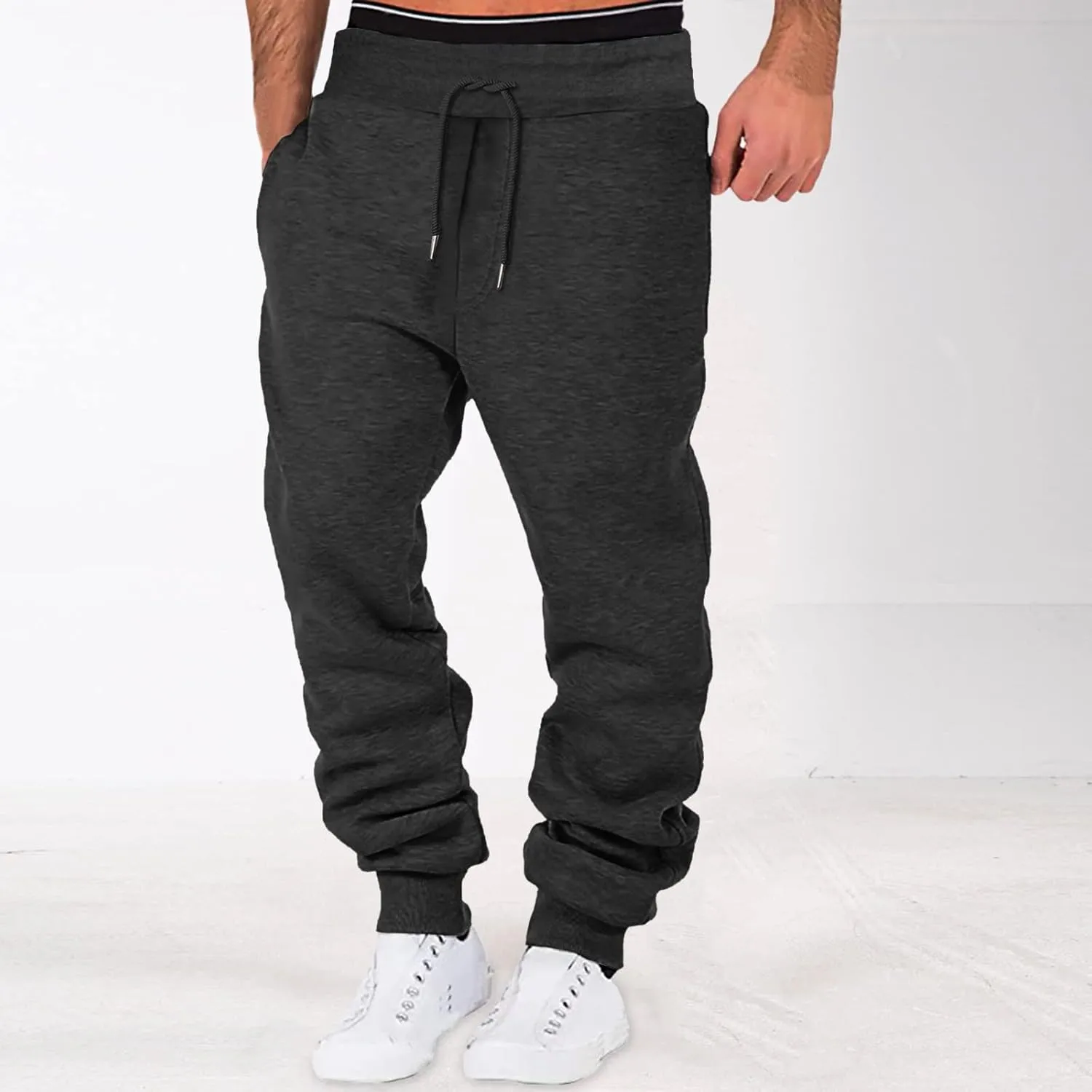 Cargo Sweatpants for Men Work Pants Hiking Cargo Pants Relaxed Winter Men Joggers Pants Loose Fit Men's Classic-Fit