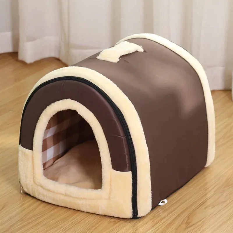 Comfortable Indoor Dog and Cat Bed with Removable Cushion and Non-Slip Base