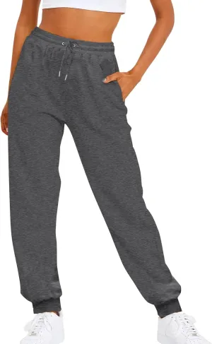 cooki Sweatpants Women Baggy Womens Sweatpants with Pockets Cinch Bottom Drawstring Elastic Waist Pants Athletic Yoga Joggers